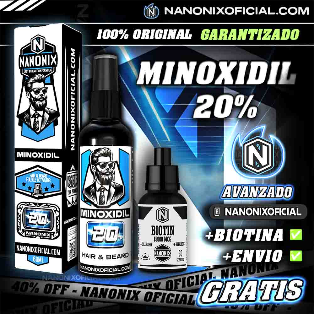 1 MINOXIDIL 20% NANONIX + 1 BIOTINA