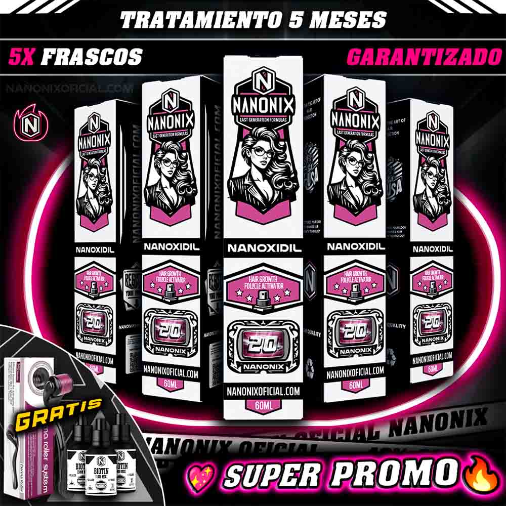 KIT COMPLETO NANOGIRL 20% (5 MESES) + BIOTINA + DERMAROLLER
